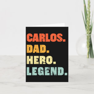 Tarjeta Carlos Papá Héroe Leyenda Nombre Personalizado Fa