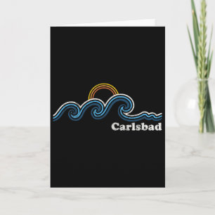 Tarjeta Carlsd California Ca Olas De Surf Atardecer Vintag