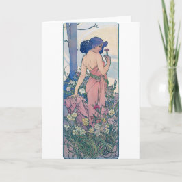 Tarjeta Carnación (Cuatro Flores), Alphonse Mucha