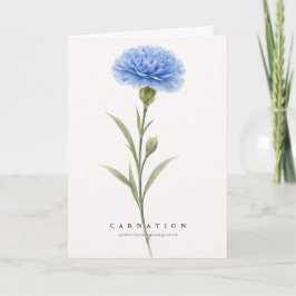 Tarjeta Carnation Botanical Art Symbol of Love & Good Luck