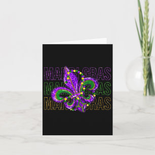 Tarjeta Carnaval de Luisiana, símbolo de Mardi Gras Fleur 