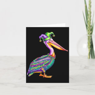 Tarjeta Carnaval de Mardi Gras Pelican Hombres Amante de l