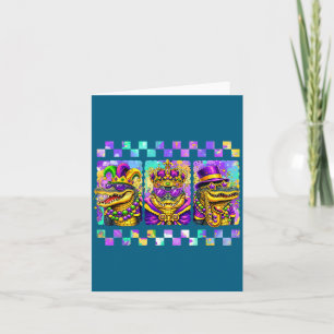 Tarjeta Carnaval divertido Mardi Gras Cocodrilo Nueva Orle