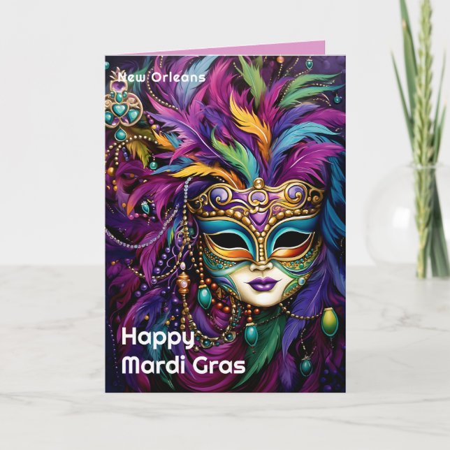 Tarjeta 💚 💜 💛 Carnaval encantado (Anverso)