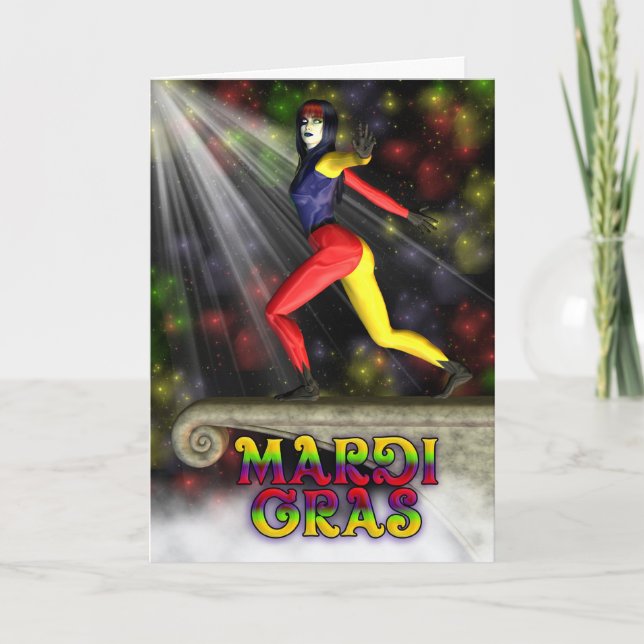 Tarjeta Carnaval feliz, celebración (Anverso)