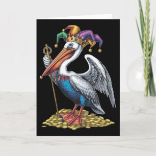 Tarjeta Carnaval Pelican Mardi Gras Amante de Animales Hom