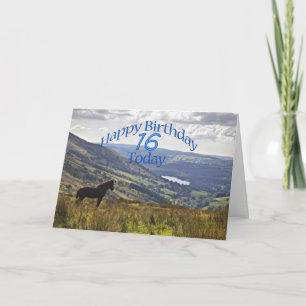 Tarjeta Carné de 16 años para caballos y paisajes