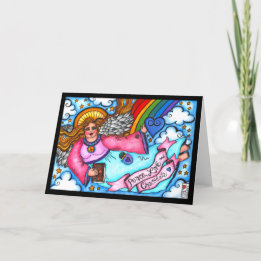 Tarjeta Carné de ángel rubio de chocolate