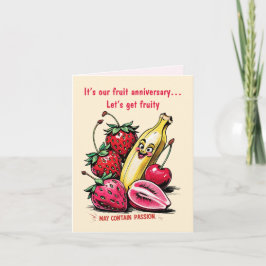 Tarjeta Carné de boda del cuarto aniversario de la fruta