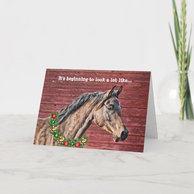 Tarjeta Carné De Caballo Con Navidades De Vela (Anverso)