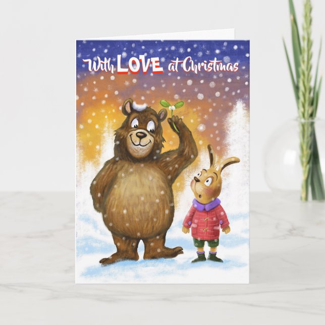 Tarjeta Carné de navidades "con amor a los Navidades" (Anverso)