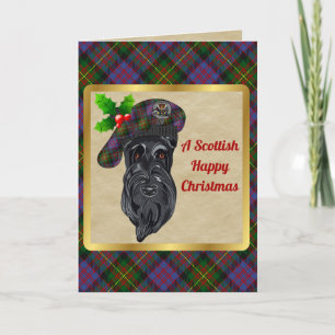 Tarjeta Carnegie Badge & Tartan Personalized Xmas