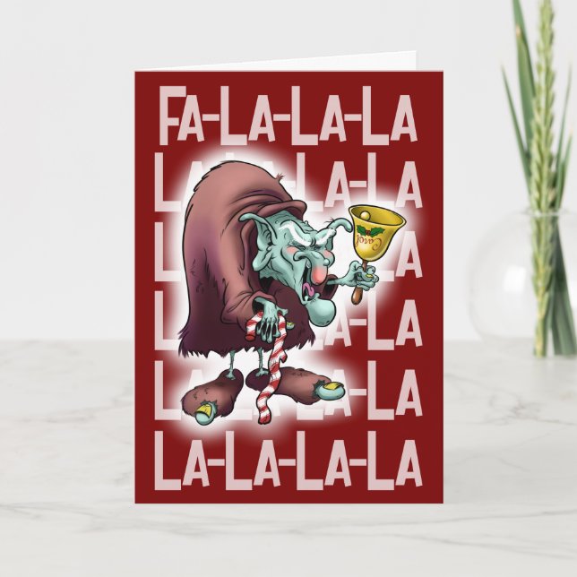 Tarjeta CAROL the YULETIDE TROLL (brillo) - Jeff Willis Ar (Anverso)