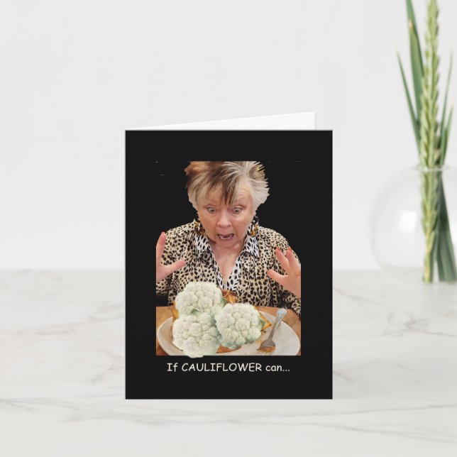 Tarjeta Carolina humorística cambia a pizza (Anverso)