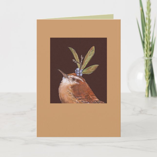 Tarjeta Carolina wren card, Fonzie (Anverso)
