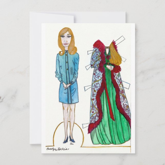 Tarjeta Carolyn Paper Doll (Anverso)