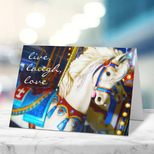 Tarjeta Carousel Horse Photography Live Laurel Love Script