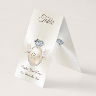 Tarjeta Carpas para número de mesa de aniversario de bodas