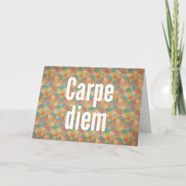 Tarjeta Carpe diem, toma el día, significa citas (Anverso)