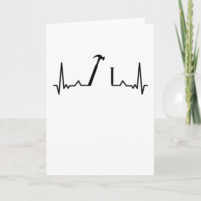 Tarjeta Carpenter Heartbeat Carpentry regalos de madera (Anverso)