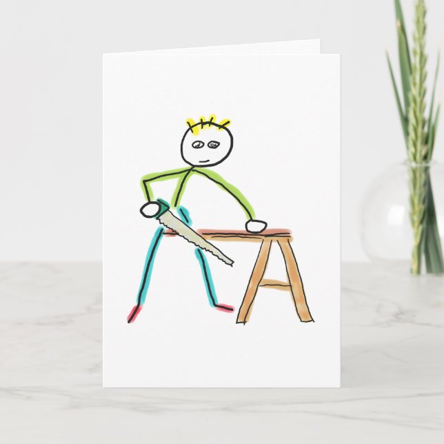 Tarjeta Carpentry Stickman (Anverso)