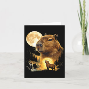 Tarjeta Carpincho aullando a la luna meme 90s animal