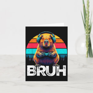 Tarjeta Carpincho Bruh Divertido Jugador Retro Carpincho J