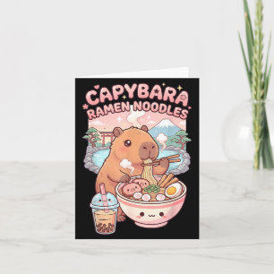 Tarjeta Carpincho Divertido Fideos Ramen Kawaii Carpincho 