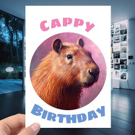 Tarjeta Carpincho el capibara - "Cappy" Feliz cumpleaños