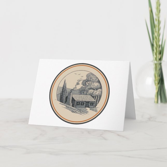 Tarjeta Carr China's WV State Park Series: Log Cabin (Anverso)