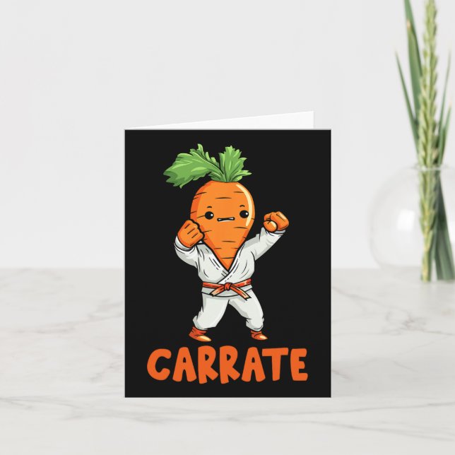 Tarjeta Carrate Cute Carrote Martial Arts Karate Vegetable (Anverso)