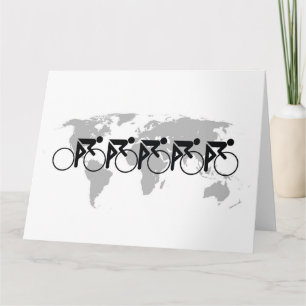 Tarjeta Carrera De Bicicletas No 3 Black On White