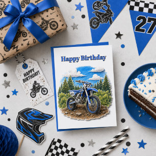 Tarjeta Carrera de motocross de bicicleta de tierra Feliz
