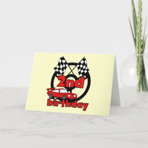 Tarjeta Carreras de auto camisetas y regalos de cumpleaños