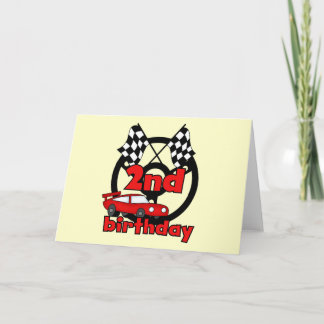 Tarjeta Carreras de auto camisetas y regalos de cumpleaños