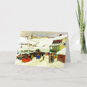 Tarjeta Carreras de caballos en invierno Clarence Gagnon -