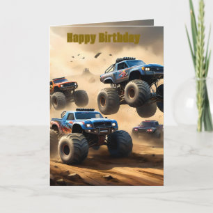 Tarjeta Carreras de Camiones Monstruo en el Desierto, Tarj