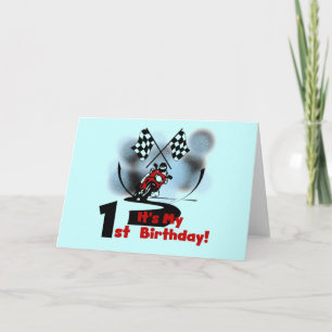 Tarjeta Carreras de motocicletas Primer cumpleaños camiset