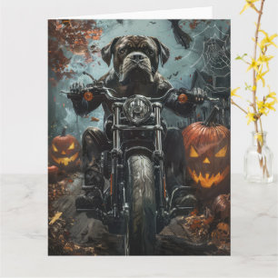 Tarjeta Carretera de Cane Corso en motocicleta Halloween S