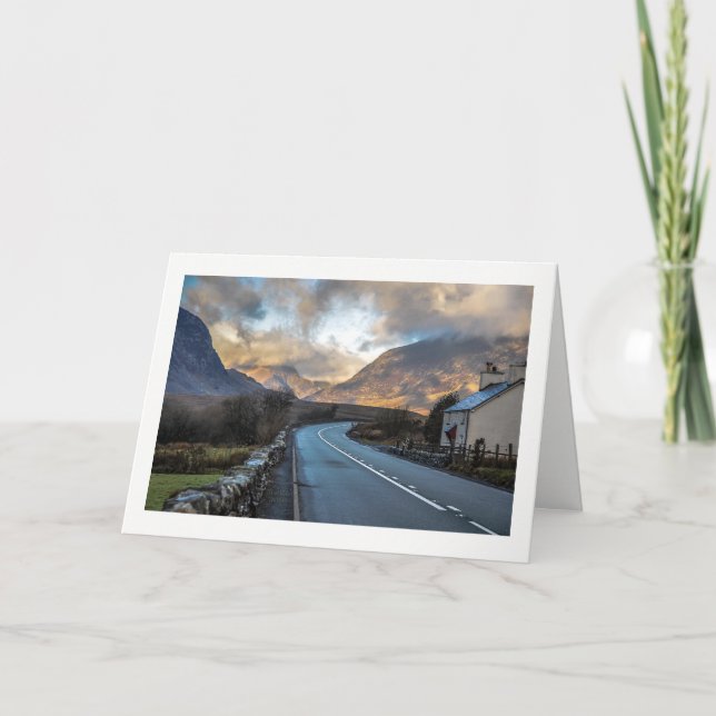 Tarjeta Carretera de montaña en Gales. (Anverso)