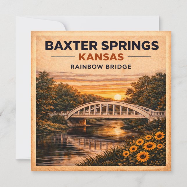 Tarjeta Carretera Madre Kansas Puente Arcoíris (Anverso)