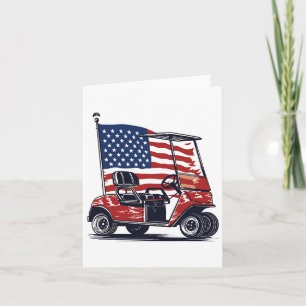 Tarjeta Carrito de Golf Bandera Americana 4 de Julio Depor