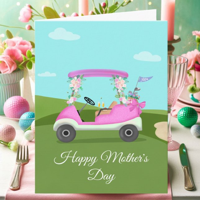 Tarjeta Carrito de Golf con Mimosas Brunch del Día de la M (Subido por el creador)