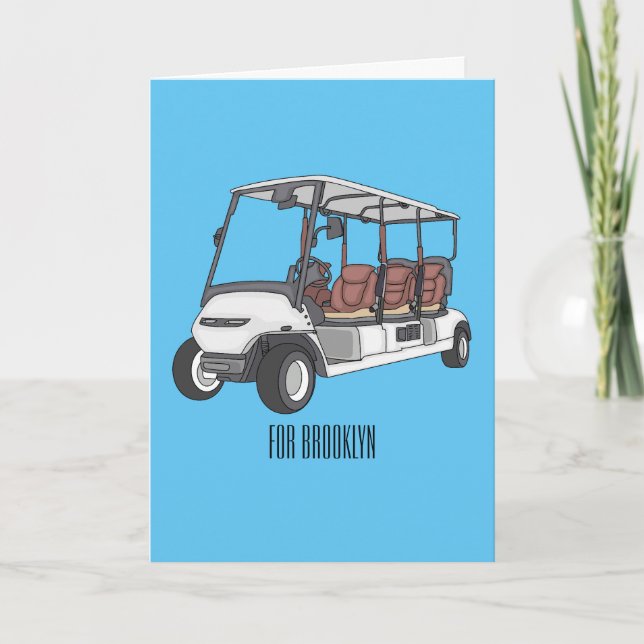 Tarjeta Carro de golf / ilustracion personalizado de coche (Anverso)