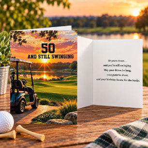 Tarjeta Carro de Golf para Fiesta de Cumpleaños 50 Persona