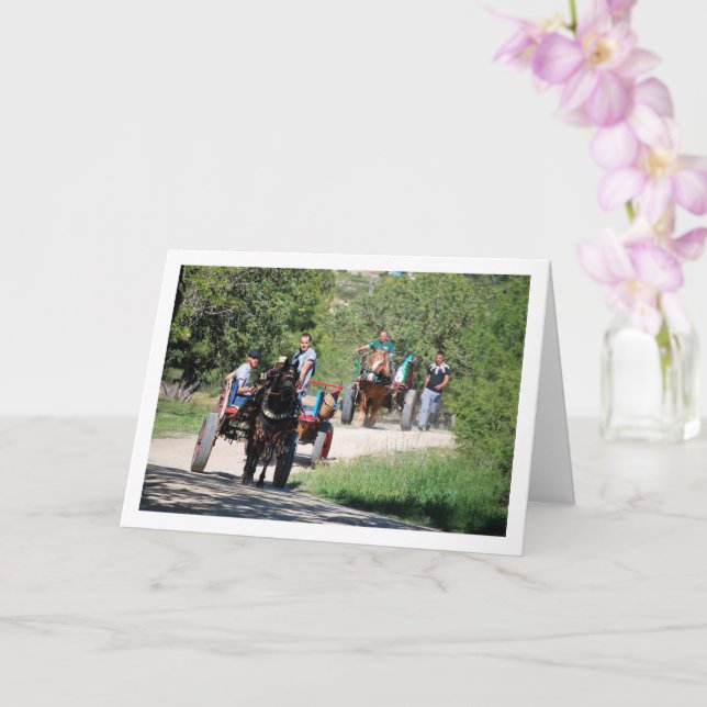 Tarjeta Carros de caballos en el parque (Orquídea)