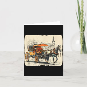 Tarjeta Carruaje de Caballo de Hada en Traje de Ciudad Ant