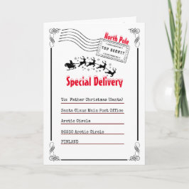 Tarjeta Carta a los niños de envío del Polo Norte de Santa