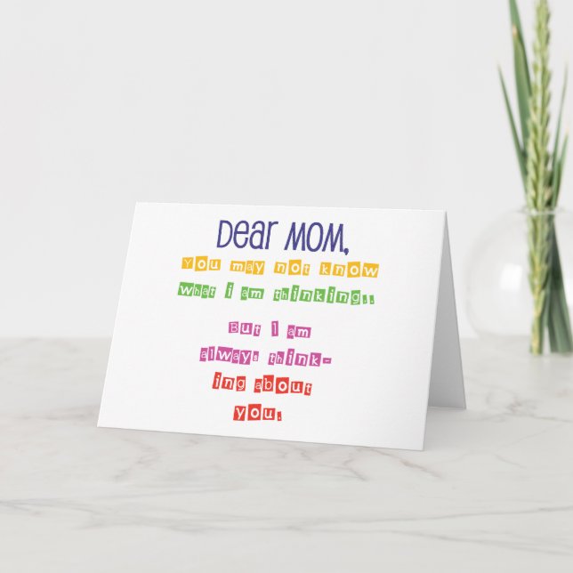 Tarjeta Carta de amor a mamá (Anverso)