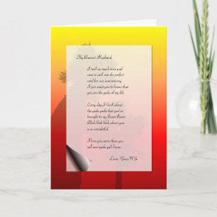 Tarjeta Carta de amor divertida para el aniversario del ma